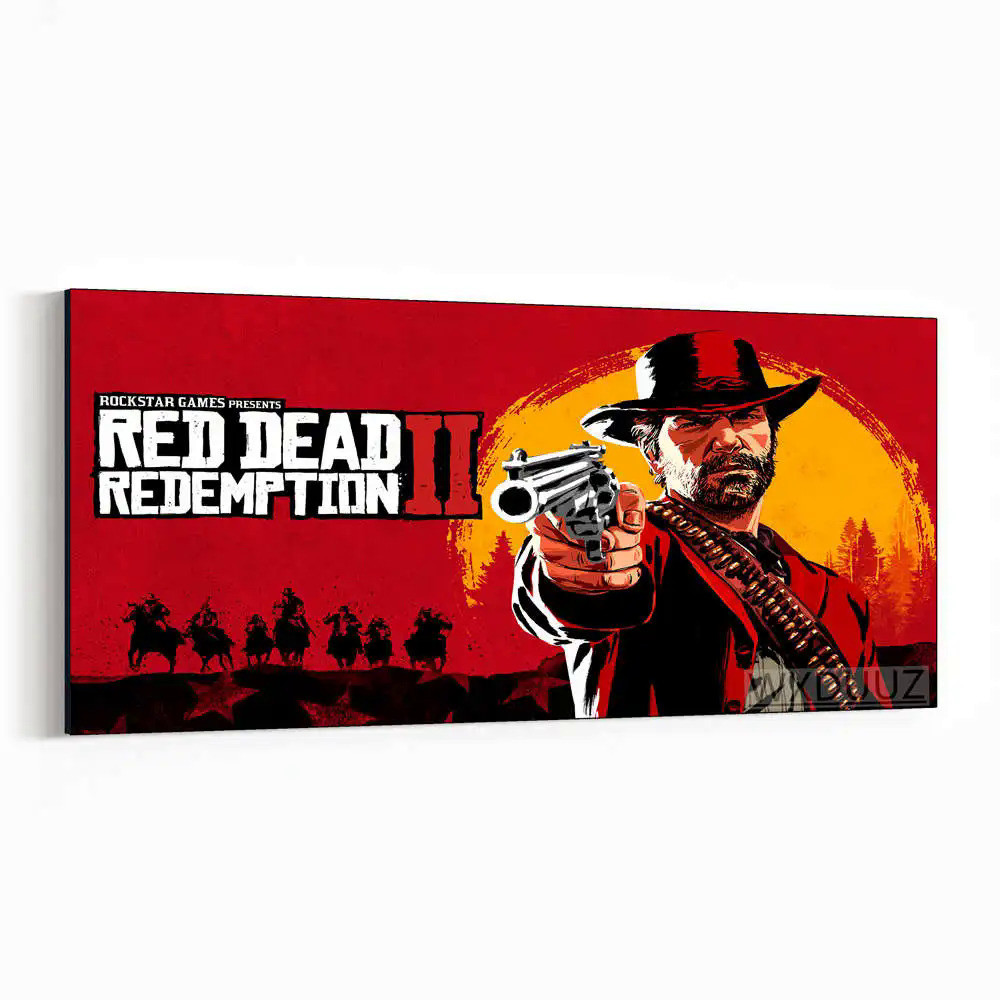 โปสเตอร์ตกแต่งผนัง Red Dead Redemption 2 ภาพวินเทจ ศิลปะติดผนังที่บ้าน โปสเตอร์ Living HD ภาพวาดผ้าใบ เกมยอดนิยม
