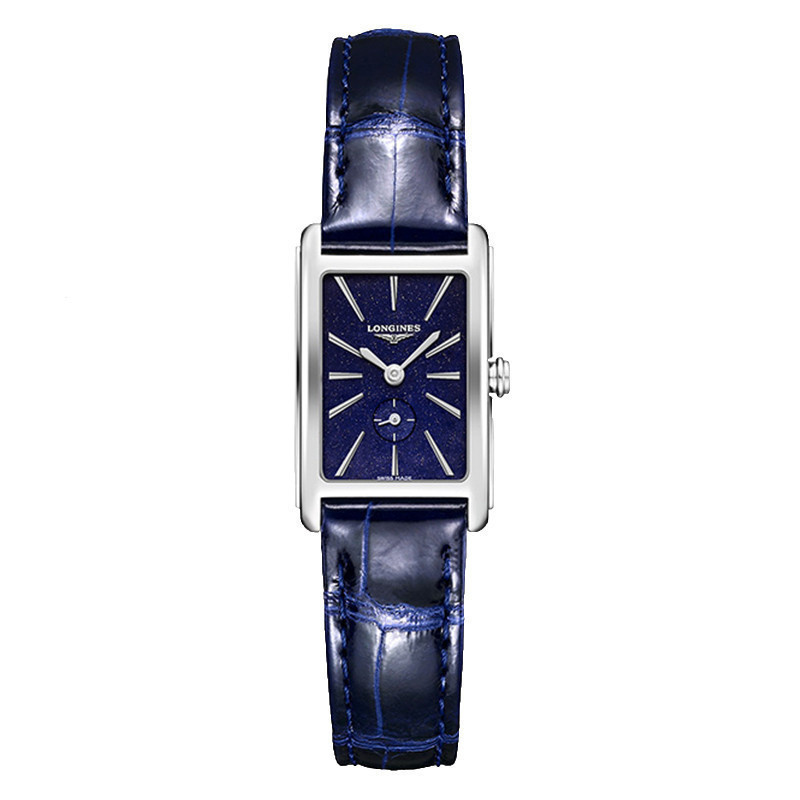 Swiss Longines Longines นาฬิกาข้อมือควอทซ์ ลายดอกเดซี่ สีฟ้า สําหรับผู้หญิง L5.255.4.93.2