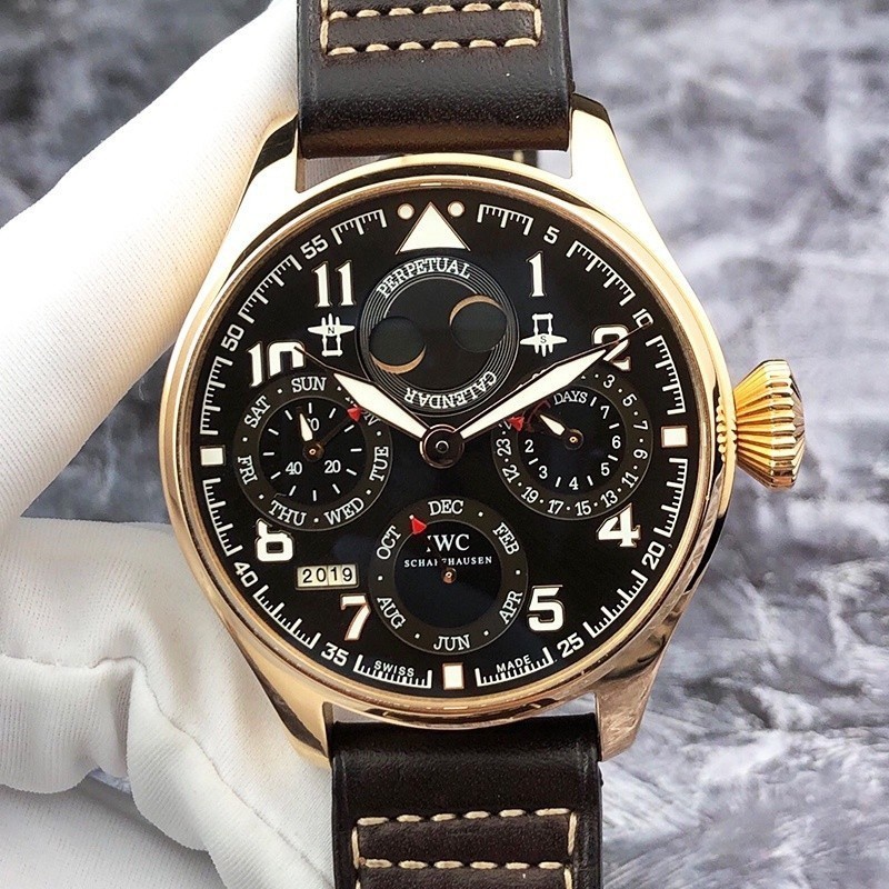 Iwc Pilot IW 5026.17million นาฬิกาข้อมืออัตโนมัติ หน้าปัดบอกปฏิทิน 18K สีโรสโกลด์ สําหรับผู้ชาย