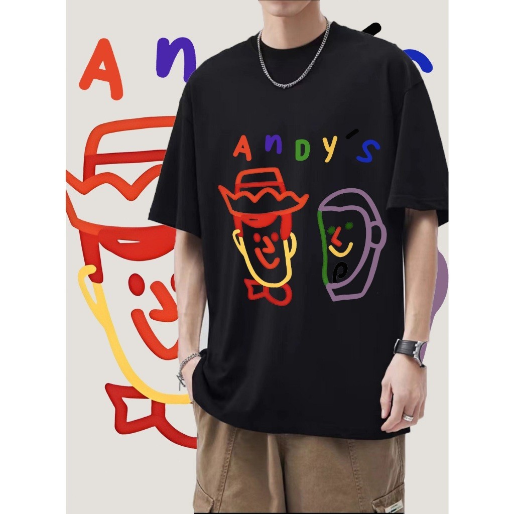 ผู้ใหญ่  เสื้อยืด Disney Toy Story woody & buzz lightyear toy story สีขาว ‍