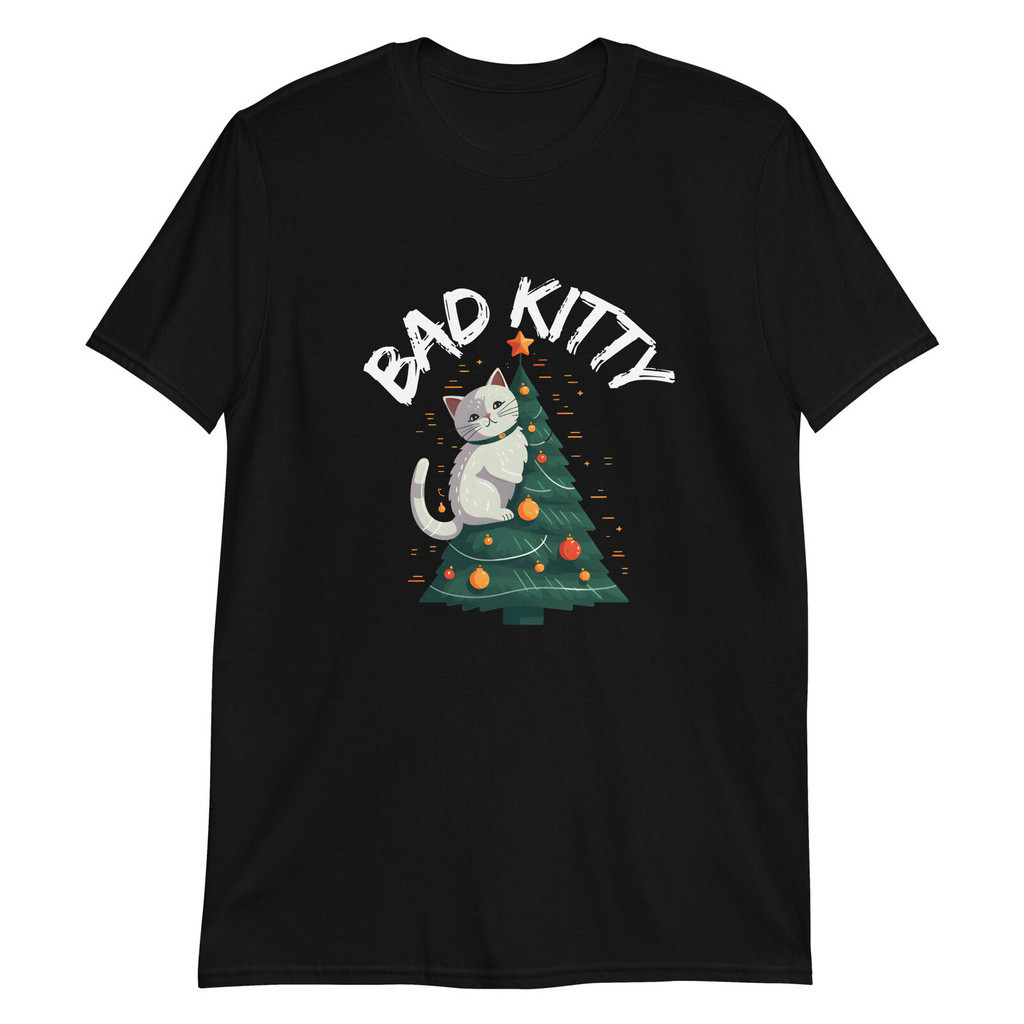 Bad Cat Kitty เสื้อยืดปีนต้นคริสต์มาส