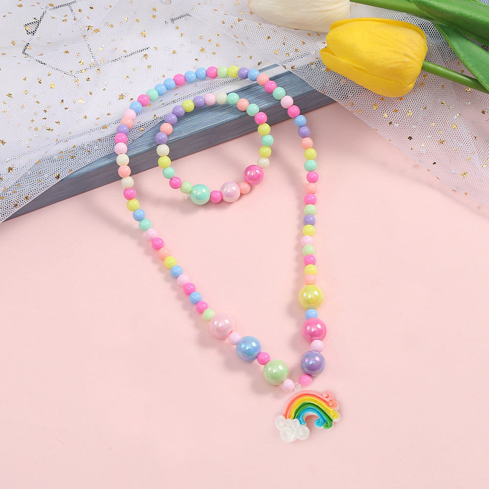 Kegllect นาฬิกาข้อมือควอตซ์ สายซิลิโคน ลายยูนิคอร์น 3D สีรุ้ง สําหรับเด็กผู้หญิง นักเรียน 3 ชิ้น