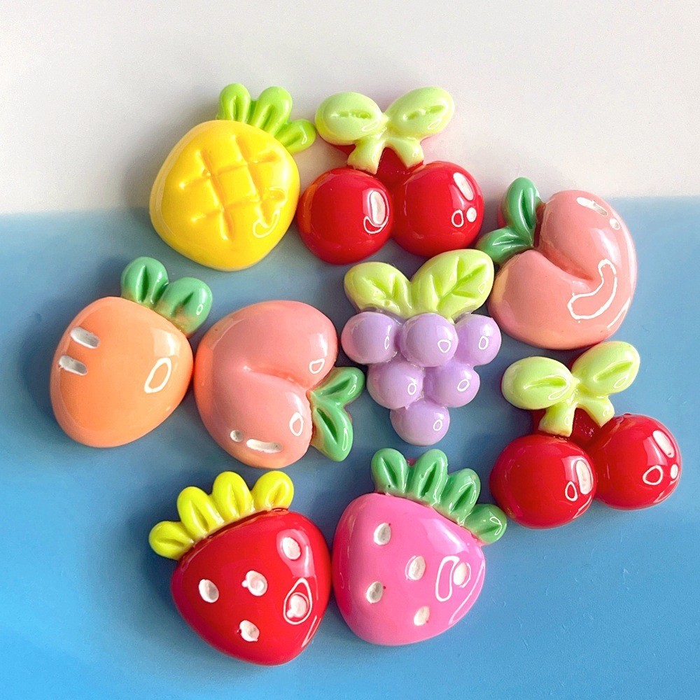 【10pcs/bag】ใหม่ การ์ตูนขนาดเล็ก แวววาว ผลไม้ ขนม ของเล่น แฮนด์เมด DIY ครีม กาว เครื่องประดับผม เคสโทรศัพท์ เรซิน อุปกรณ์ขายส่ง