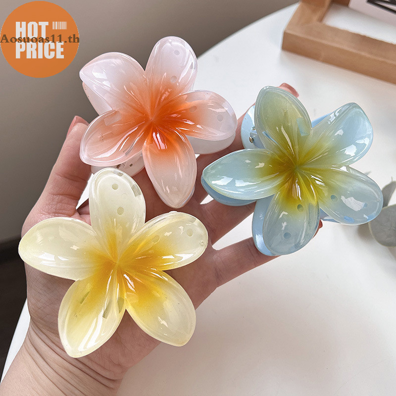 Aosuoas Little Plumeria Hairpin สไตล ์ เกาหลีสร ้ างสรรค ์ ดอกไม ้ Clasp กิ ๊ บติดผมน ่ ารัก TH.