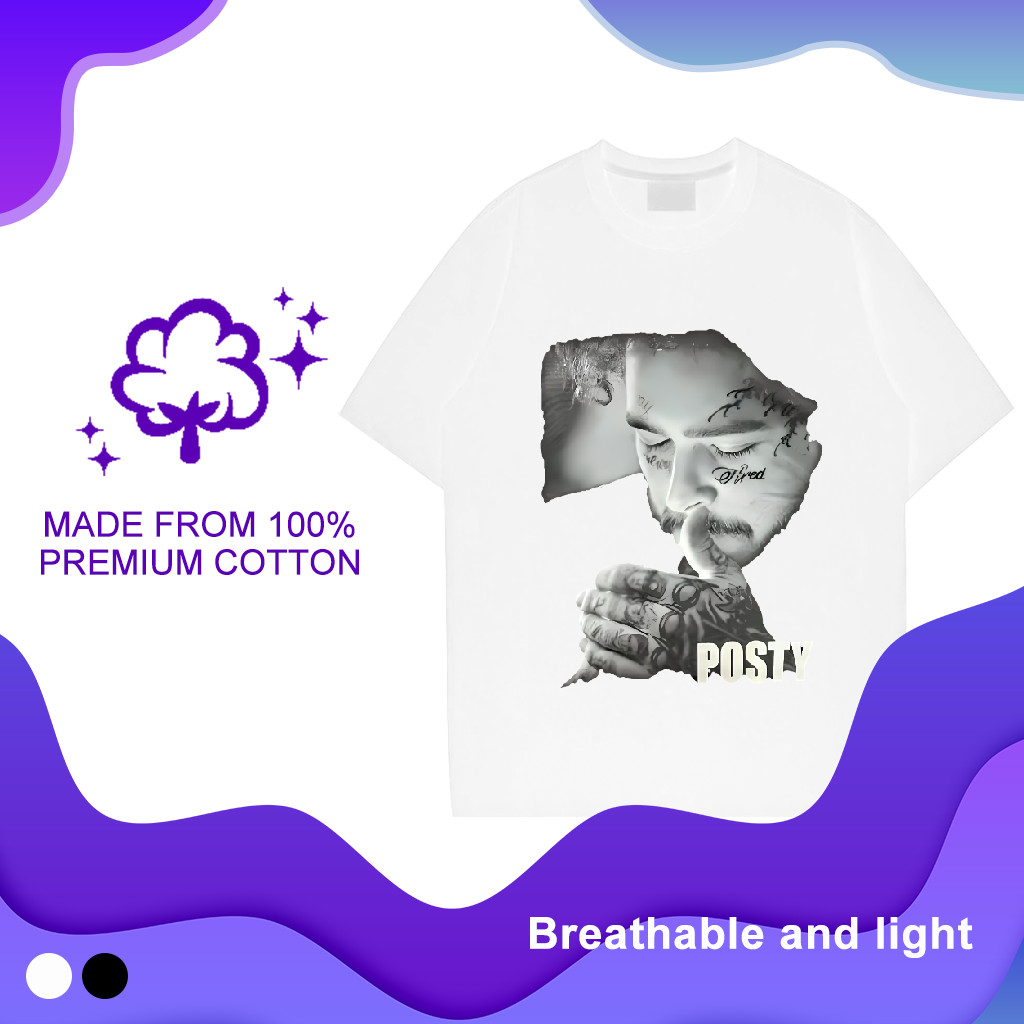 2024 ใหม่ แฟชั่นสบาย ๆ ระบายอากาศบวกขนาด บุคลิกภาพผู้ชายพิมพ์ เสื้อยืดคอตตอน