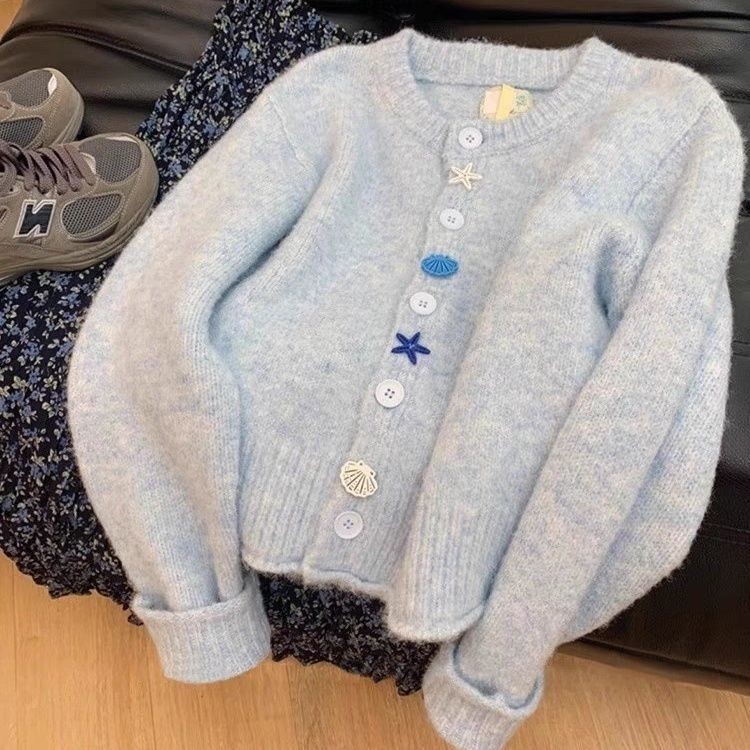 Lake Blue ถักคาร ์ ดิแกนผู ้ หญิงฤดูใบไม ้ ผลิฤดูใบไม ้ ร ่ วงบางแขนยาวคาร ์ ดิแกน