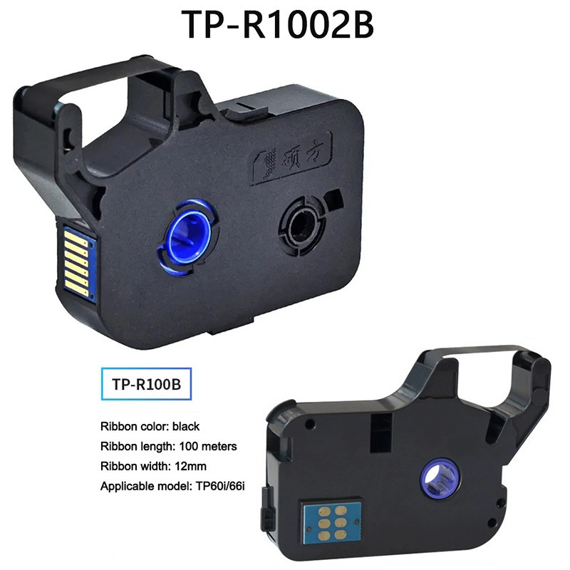Tp-r100b / TP-R1002B Supvan PVC แขนความร้อนหดเทปสีดําซี่โครงสําหรับ TP70 TP76i TP80 TP86 พิมพ์ PVC ท่อหด