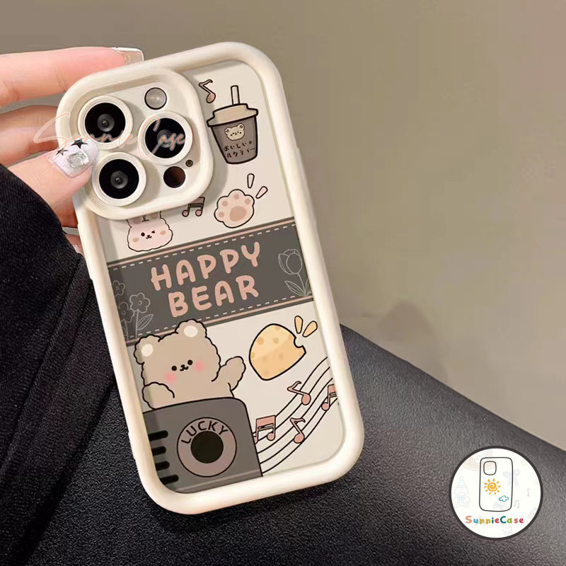 การ์ตูนน่ารักชานมแบร์ปลอกกระสุนคู่VIVO Y36 Y27 Y21 Y15 Y20 Y17 Y15s Y21s Y12i Y16 Y12 Y22 Y12s Y17s Y02 V25 Y91 Y22sY02s