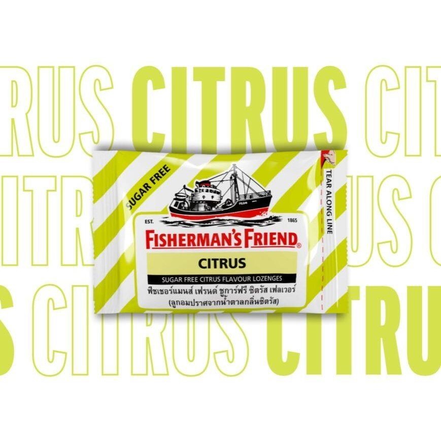 ลูกอมฟิชเชอร์แมน เฟรนด์ ชูการ์ฟรีซิตรัส Fisherman’s Friend SugarFree Citrus Flavour Lozenges [6/12 ซอง, 1 กล่อง(24 ซอง)]