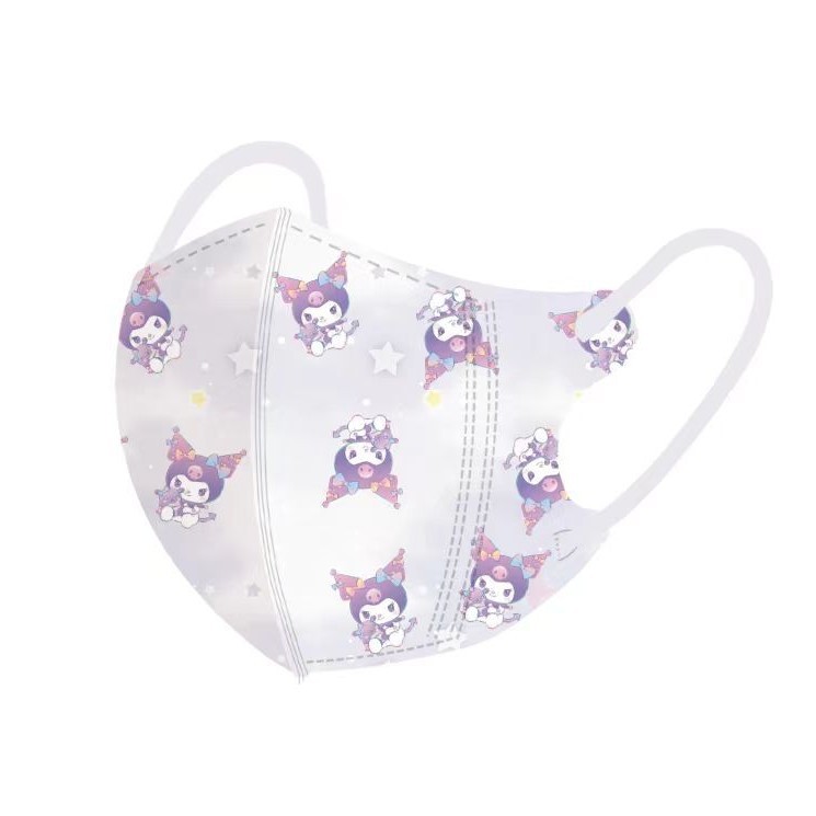 หน้ากากอนามัย พิมพ์ลายการ์ตูนคุโรมิน่ารัก 3D สําหรับเด็ก อายุ 3-12 ปี 50 ปี - รูปที่ 7