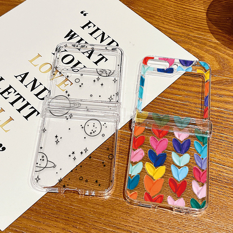 เคสโทรศัพท์มือถือ กันน้ํา ลายก้อนเมฆ สีรุ้ง สําหรับ Samsung Z Flip 5 Z Flip5 Zip5 Z Flip 4 Z Flip 3