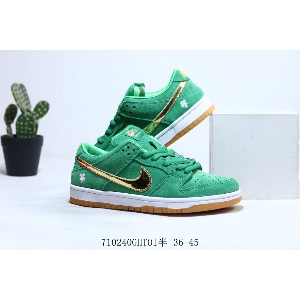 Nike4533 SB Dunk Low Pro รองเท้าเดินป่า สีเขียว สําหรับผู้ชาย ผู้หญิง