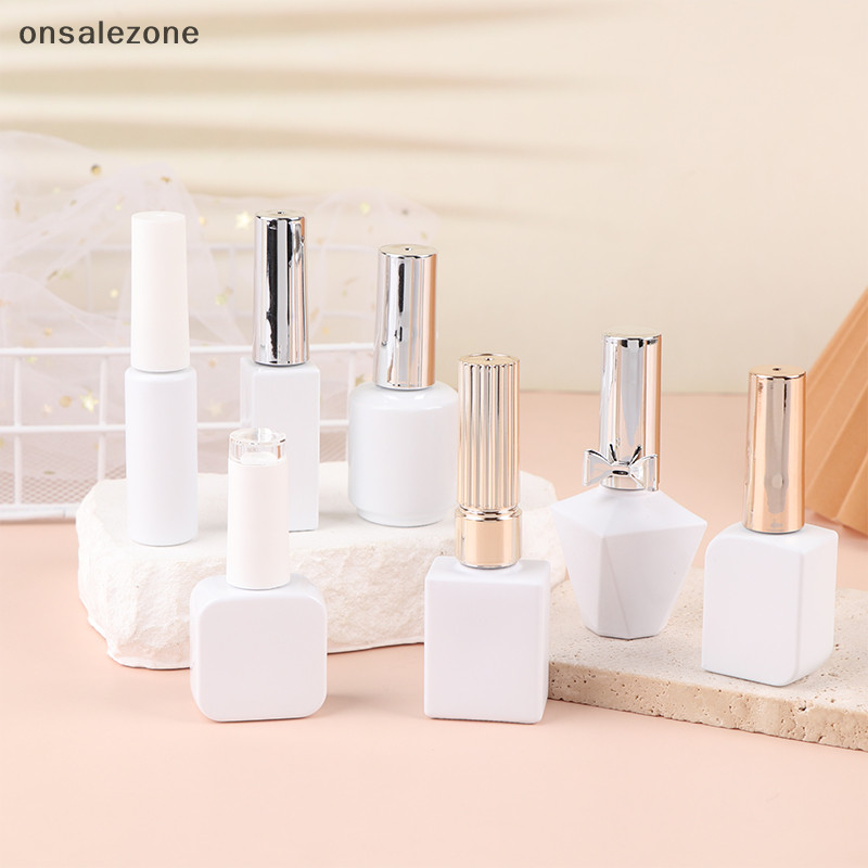 Ozth ขวดแก้วเปล่า 8 10 12 15 มล. เนื้อแมตต์ สีขาว สําหรับใส่ยาทาเล็บ เจล