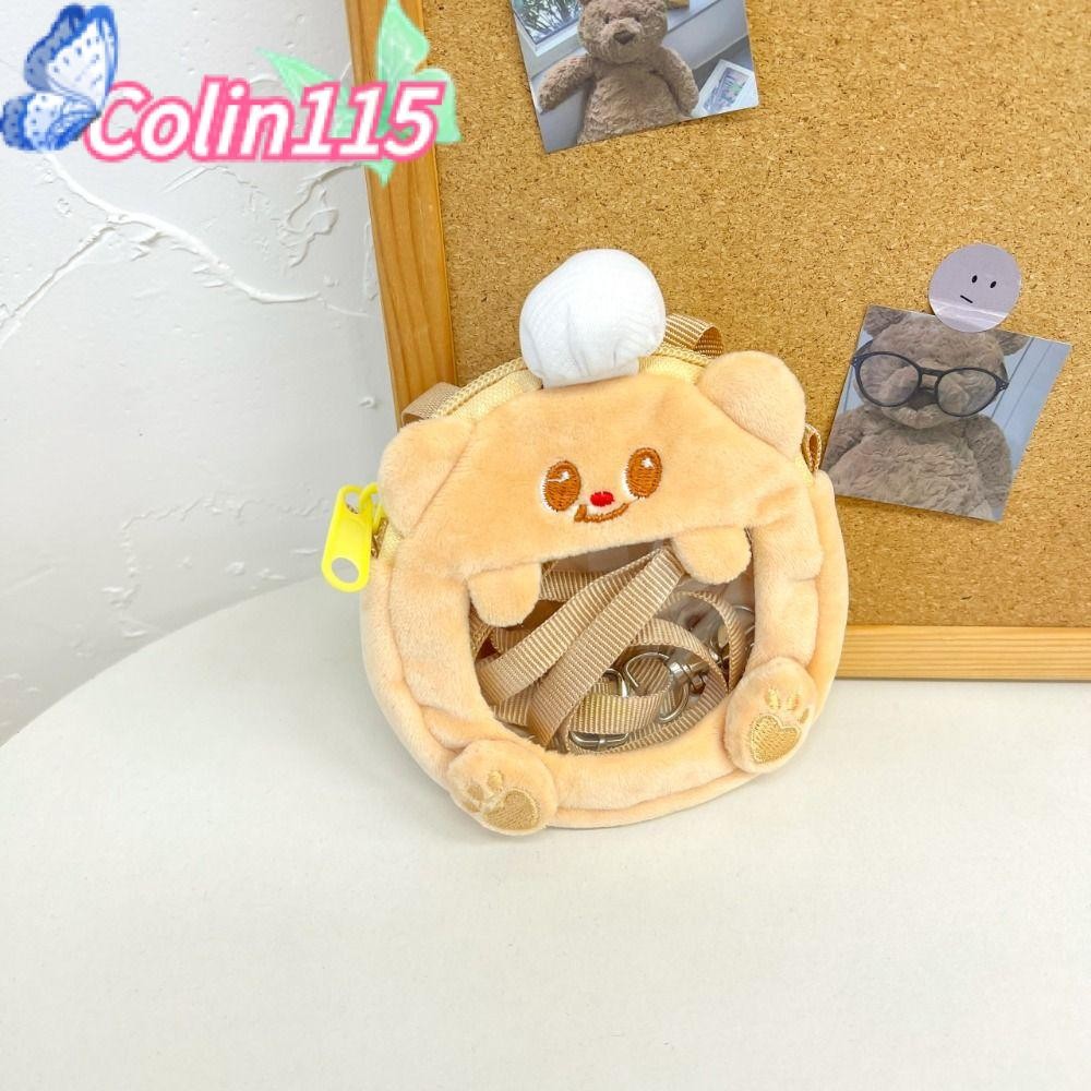 โคลินา115กระเป๋าหูฟัง,กระเป๋าใส่เหรียญหมีเนยขนาดเล็ก,ความจุขนาดใหญ่น่ารักพร้อมสายคล้องไหล่ตุ๊กตากระเป๋าสะพายข้าง