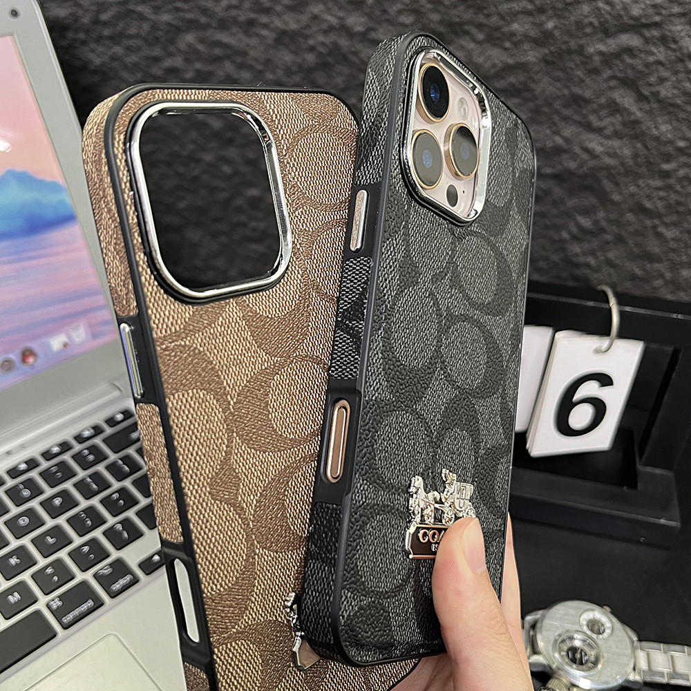 Luxury Coach ชุบเคสโทรศัพท์สําหรับ IPhone 14 15 16 Pro Max IP 13 Pro Max 13 Promax 12 PM 15Plus i11 i15 i14 Hard กันกระแทกกรณี