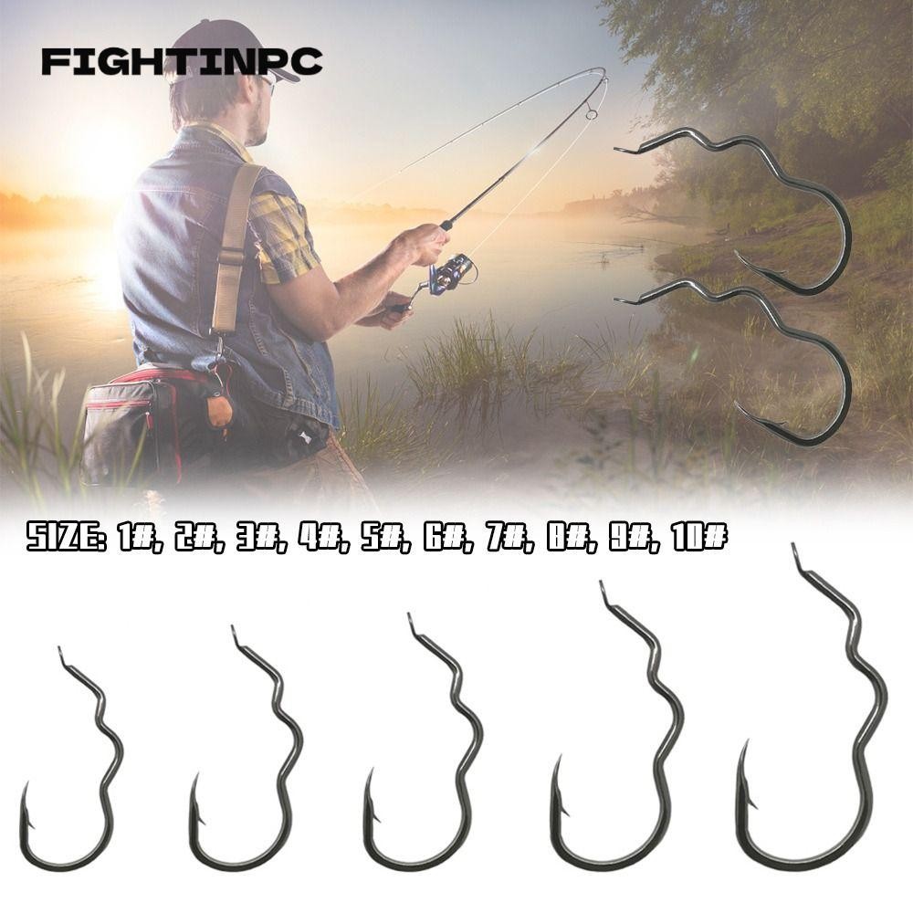 Fightinpc 50 ชิ้น/กล่อง Triple โค้งตะขอตกปลา, Sharp Barbed สีดํานิกเกิลอัตโนมัติ Flip Fishhook, อุปกรณ์ตกปลาเหล็กคาร์บอนสูง Anti Slip Fishing Tackle ปลาคาร์พ