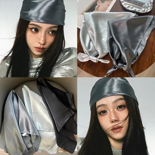 [แฟชั่น]American Y2k Wild Headscarf-แฟชั่นPunkคอKerchief-Hip Hopหัวผ้าพันคอ-Retro Silver Small Square-ประณีตHeadbandsอุปกรณ์เสริม-Headbands