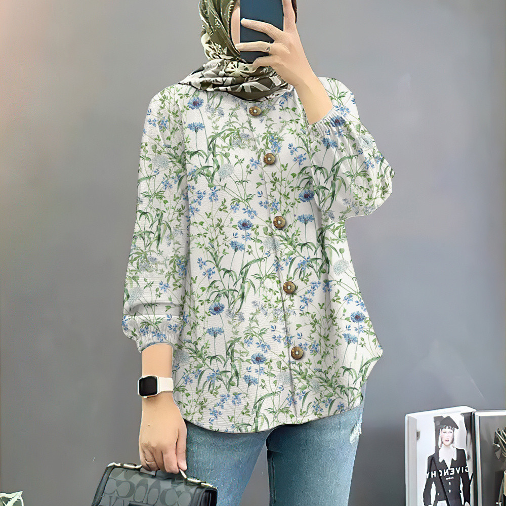 2024 Baju เสื้อผ้ามุสลิม plus ขนาด Baju Raya Vintage ดอกไม้ Muslimah เสื้อ Baju Muslimah เสื้อสไตล์ elegant เสื้อ Muslimah