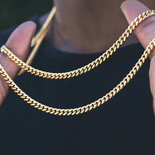 Vnox ผู้ชาย Cuban Link Chain สร้อยคอสแตนเลสสีดําทองสีชาย Choker colar เครื่องประดับของขวัญสําหรับเขา