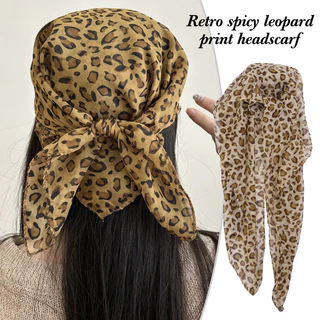 New Retro Spice Leopard Headscarf - ผ้าพันคอผู้หญิง Elagant อินเทรนด์ - ของขวัญวันเกิดที่สร้างสรรค์สําหรับแฟน