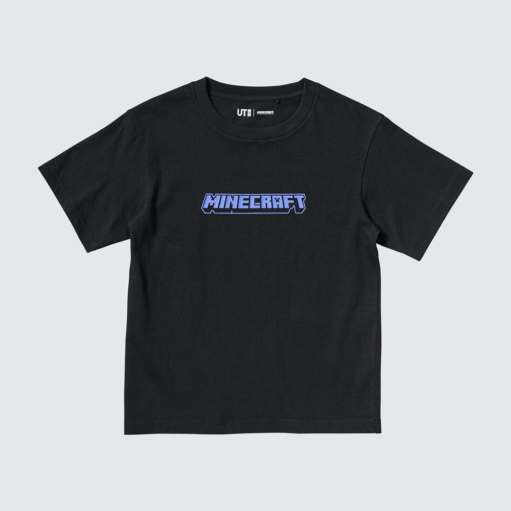 เสื้อผ้าเด็กของ Uniqlo สําหรับเด็กชายและเด็กหญิง Minecraft Minecraft Minecraft เสื้อยืดแขนสั้นพิมพ์ลาย Minecraft 475439