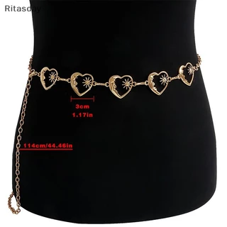 Ritasday Harajuku Punk Moon เข็มขัดโลหะผู้หญิง Vintage Punk Gothic Moon Sun เอวสูงเข็มขัดจี้เข็มขัดหญิงใหม่