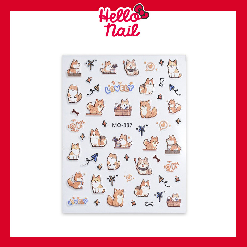 สติ๊กเกอร์ติดเล็บ 5D Shiba หมา ชิบะ แบบนูน สติ๊กเกอร์แต่งเล็บ Sticker อุปกรณ์ตกแต่งเล็บ