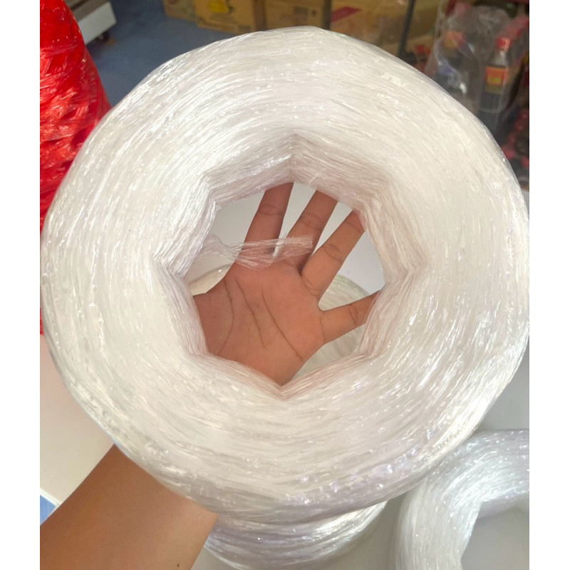 เชือกฟางพลาสติก เกรดA 1โหล(12ม้วน) เชือกฟางหนัก สีขาว รูปที่ 3