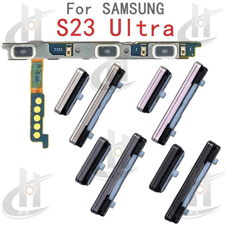 Samsung S23 Ultra อะไหล่ปุ่มด้านข้าง Power/Volume พร้อมสาย Flex สําหรับเปลี่ยนแทน