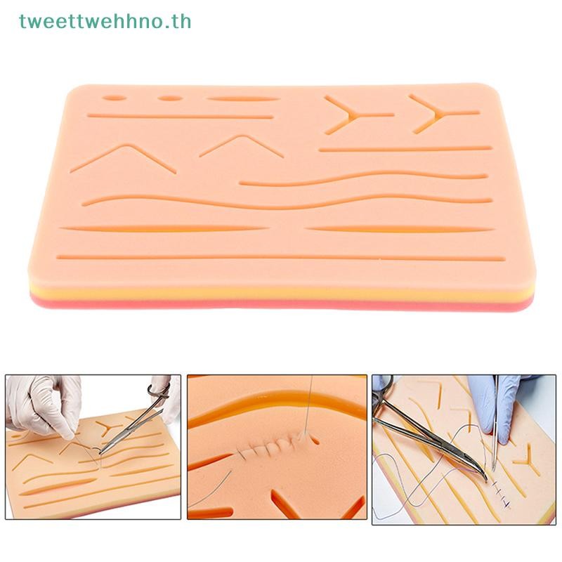 Tweettwehno Medical Skin Suture Practice แผ่นซิลิโคนแผลจําลองผ่าตัด TH