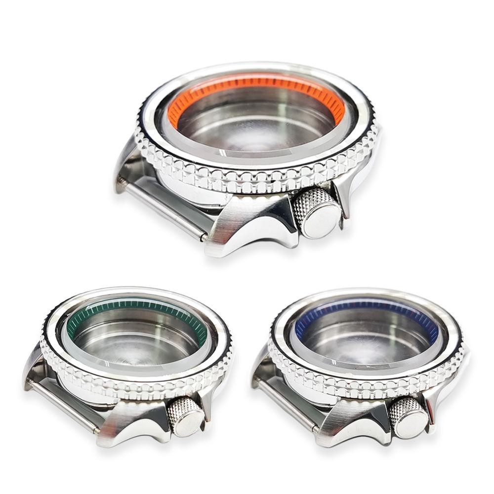 42MM Watch Case Modified 007 Sapphire Glass Steel Case สําหรับ NH35/NH36 Movement