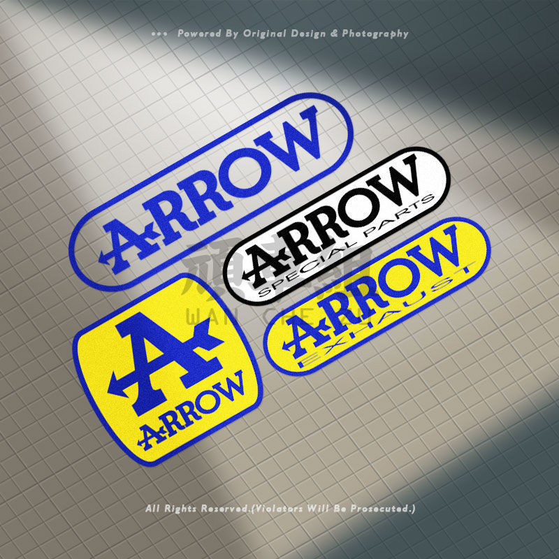 Arrow Letter Sticker Motorcycle Exhaust Pipe Decorative Sticker Shell Waterproof Sticker
