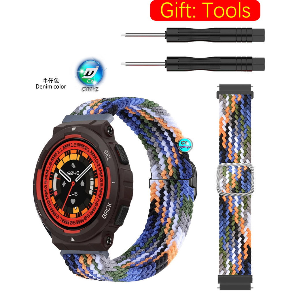 สายนาฬิกาข้อมือไนล่อน แบบยืดหยุ่น สําหรับ Amazfit Active Edge huami Amazfit Active Edge