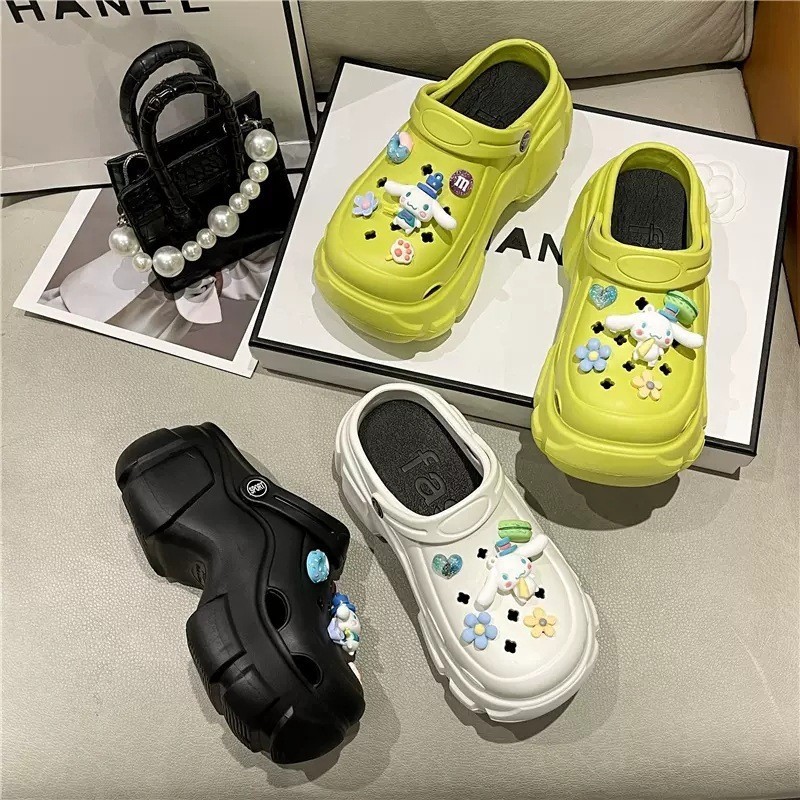 GUDETU.SANDALS.รองเท้าแตะ พื้นหนา ป้องกันการลื่น พิมพ์ลายการ์ตูนน่ารัก ป้องกันกลิ่น สําหรับผู้หญิง