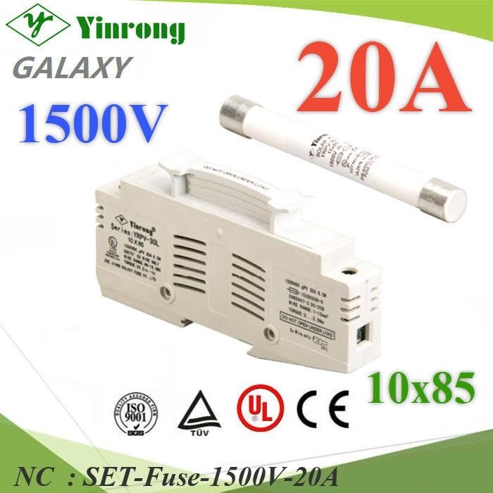 NC ฟิวส์ DC 20A สำหรับโซลาร์เซลล์ 1500V พร้อมฐานฟิวส์ SET-Fuse-1500V-20A