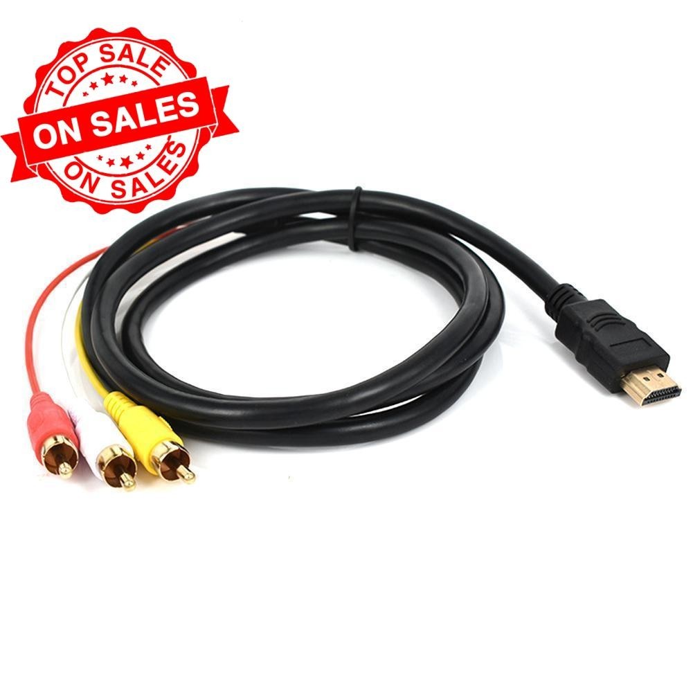 สายเคเบิ้ล HDMI เป็น AV HDMI เป็น 3RCA สีแดง สีเหลือง สีขาว 3RCA เป็น HDMI Audio J0X3
