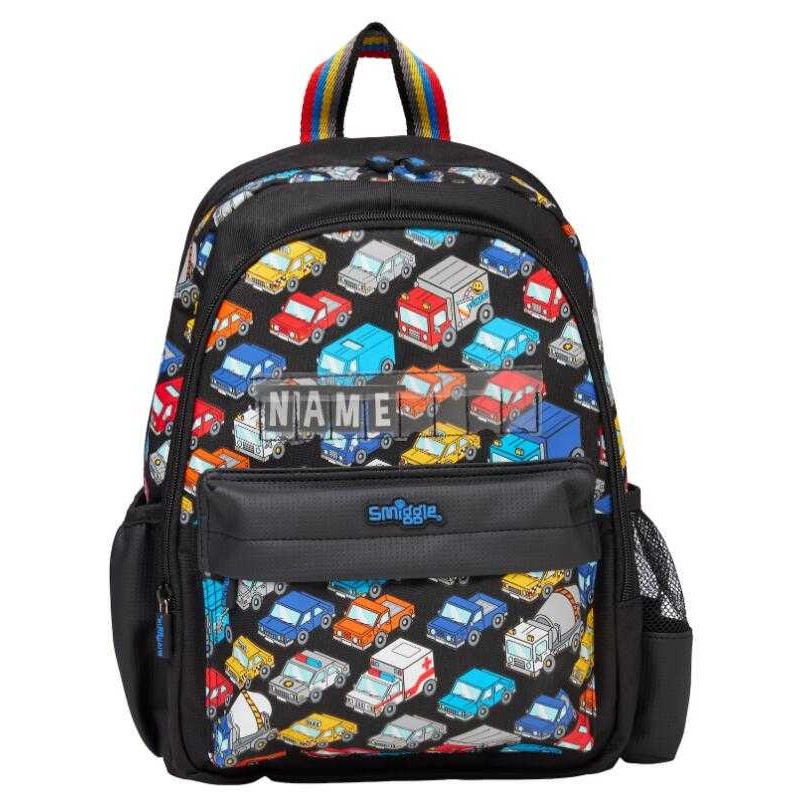 🎒Smiggle Backpacks Nursery bag กระเป๋าเป้ 🎒สมิกเกอร์ ขนาด 14-15 นิ้ว ลาย NAMEรถเเข่ง พร้อมส่งในไทย 🛻