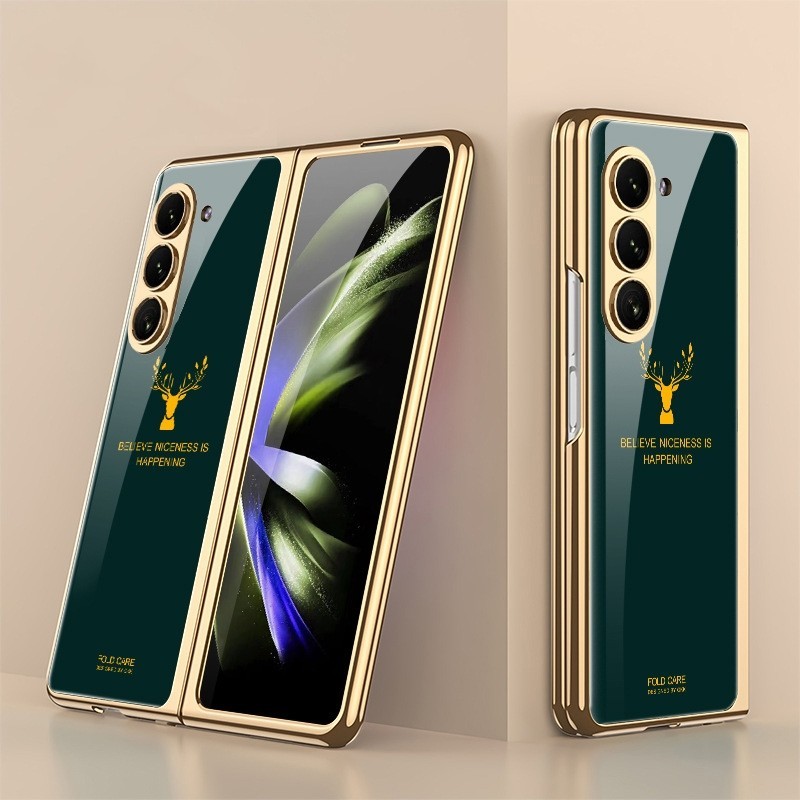 เคสกระจกนิรภัย PC แบบแข็ง สําหรับ Samsung Galaxy Z Fold 5 Z Fold5 Fold 4 3