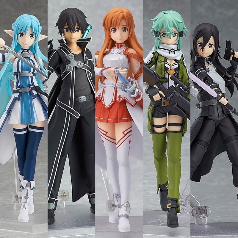 Figma174/178 ดาบศิลปะออนไลน์ Kirito Asuna Asada Shino Movable Face เปลี่ยนรูป