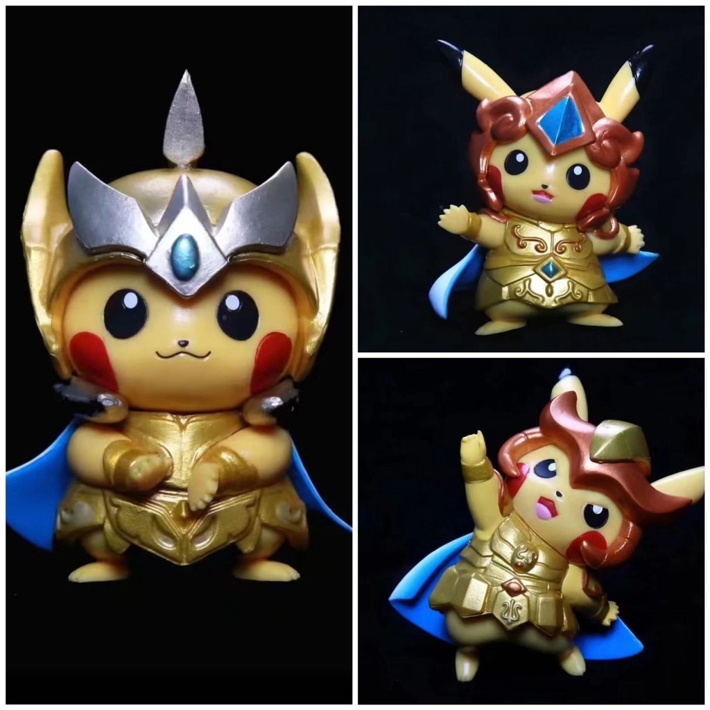 พร้อมส่ง โมเดลฟิกเกอร์ Pokemon Pikachu cos Gold Saint Seiya Aries Scorpio Lion NHTP