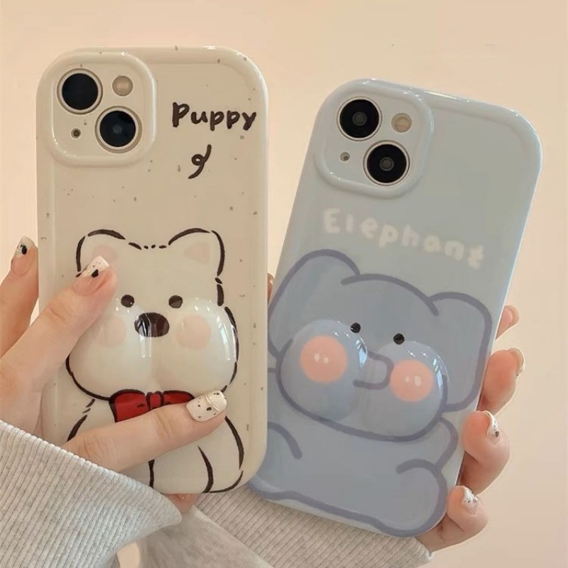 Iphone 15 14 13 12 11 Pro Max X Xr Xs Max 7 8 Plus เคสโทรศัพท์ ลายการ์ตูนช้าง แบบนิ่ม