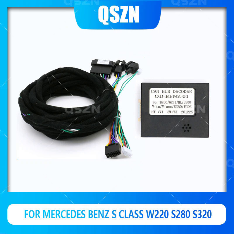กล่องแคนบัสถอดรหัสสายไฟ Dvd OD-BENZ-01 สําหรับวิทยุรถยนต์ Mercedes-BENZ S-Class W220 S280 Android