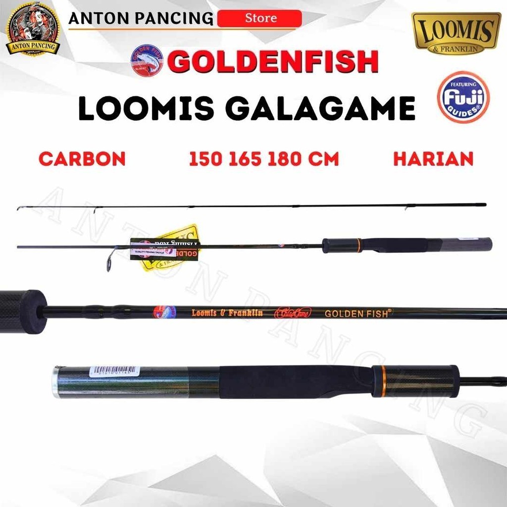 Loomis &amp; Franklin Galagame คันเบ็ดตกปลาคาร์บอน 150,165,180 ซม.
