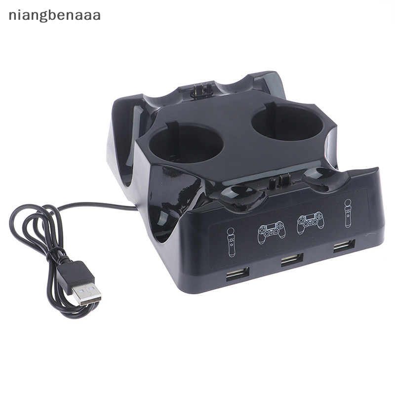 (niangbenaaa) 4 in 1 แท่นชาร์จคอนโทรลเลอร์ สําหรับ Playstation PS4 PSVR VR Move Quad Charger
