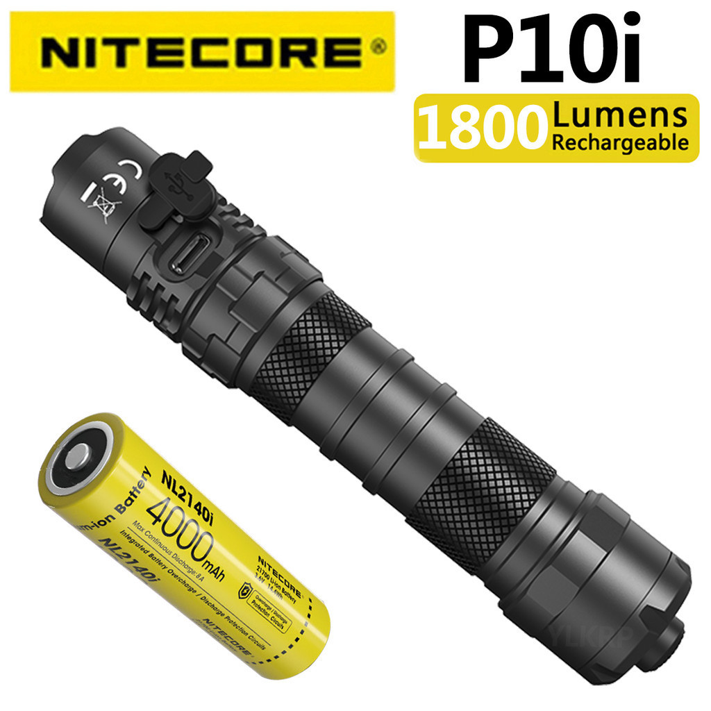 Nitecore P10i 1800 Lumens ไฟฉายยุทธวิธี ใช้ Luminus SST-40-W LED พร้อมแบตเตอรี่ 4000mah