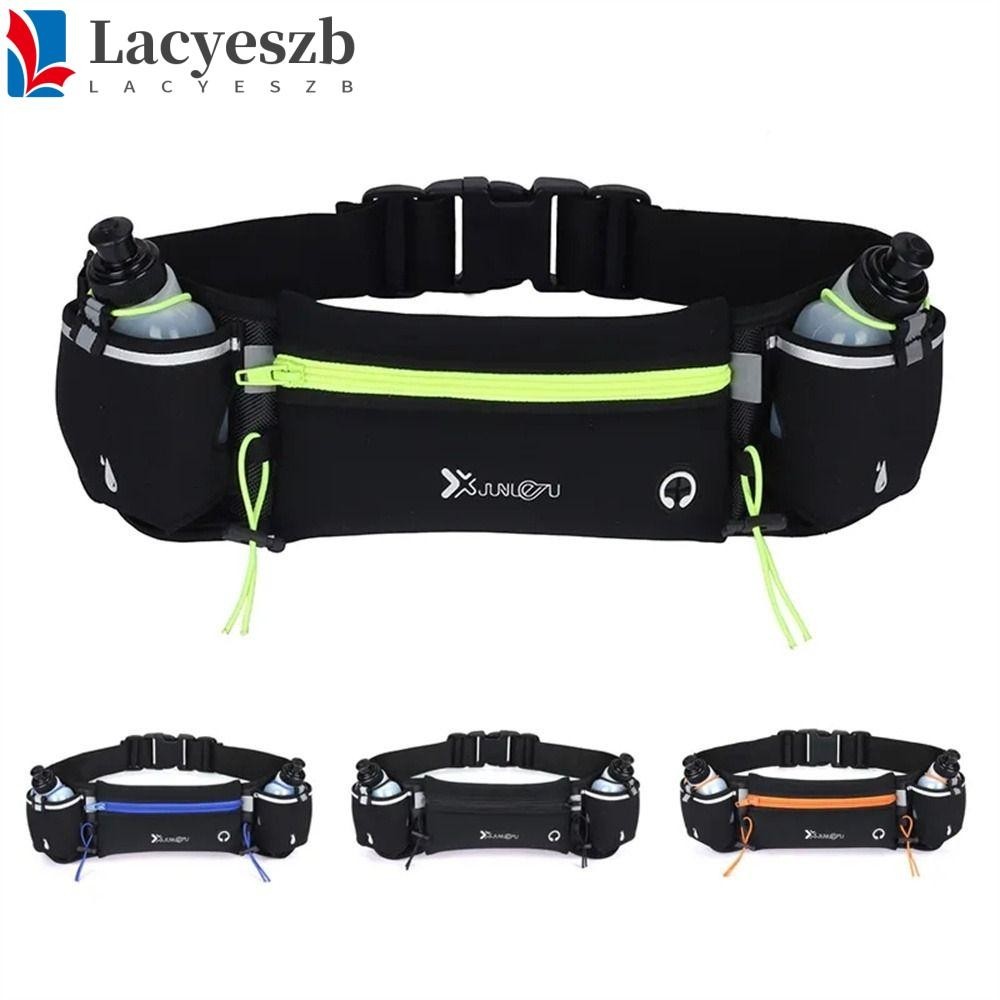 Lacyeszb กระเป๋าคาดเอว ใส่ขวดน้ํา พร้อมสายเข็มขัดรัด สําหรับวิ่งมาราธอน เล่นกีฬา เข้ายิม วิ่ง