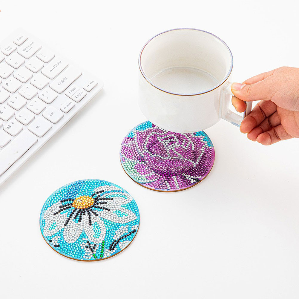 Diamond-painting Crafts Coaste Diamond-Painting Coaster (Mandala) DIY ชุดอเนกประสงค์ Stable Mug Mat 