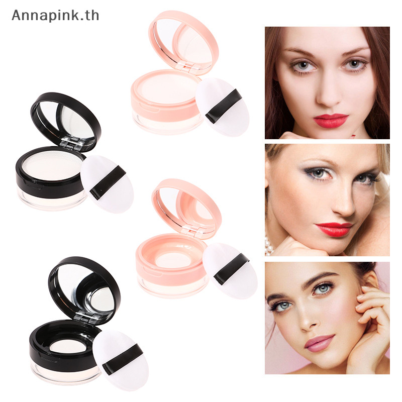 Annapink.th 20g Empty Air Cushion Puff Box With Puff Mirror Big Or Small Elastic Mesh Portable Makeup Case Container For Loose EN