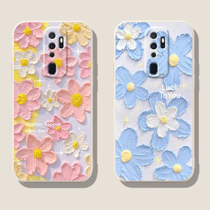 Dmy เคสซิลิโคนนิ่ม ลายดอกไม้ กันกระแทก สําหรับ oppo A9 A5 A74 A95 A93 A92 A52 A72 F11 F9 R15 R17 R9S plus Find X2 X3 X5 pro