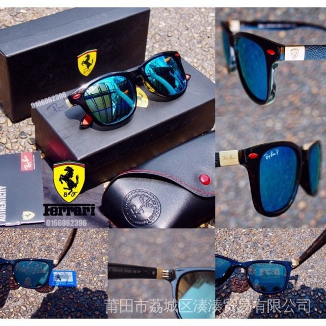 [พร้อมกล่อง] ของแท้ 100% Rayban แว่นตากันแดดโพลาไรซ์ขั้นสูง Ferrari liteforce